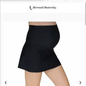 Mermaid Maternity fold over panel swim skirt